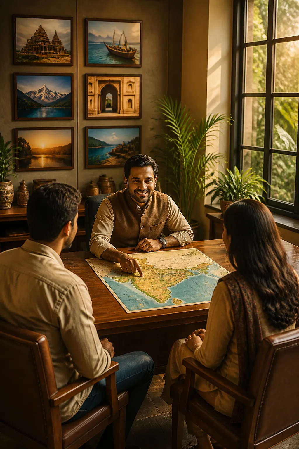 My India Discovery travel consultant helping a couple plan their trip
